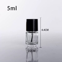 Flacons carrés en verre transparent pour vernis à ongles et pinceaux – Flacons cosmétiques portables format voyage pour vernis gel – En stock