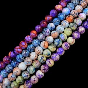 Cuentas de flores de cristal impresas coloridas personalizables de 4/6/8mm para pulseras de estilo europeo americano cuentas de cristal de Murano - Product Image 6