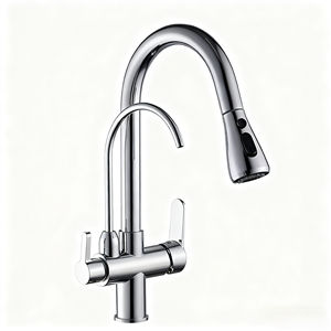 Rubinetto da Cucina Moderno in Ottone <span class=keywords><strong>a</strong></span> <span class=keywords><strong>Tre</strong></span> <span class=keywords><strong>Vie</strong></span>, Miscelatore per Acqua Calda e Fredda Purificata, Filtro per Acqua, Rubinetto da Cucina - Product Image 2