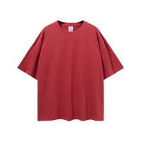 T-shirt en coton pour homme, style vintage, coupe oversize, épaules tombantes, t-shirts en coton uni, vente en gros