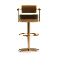 Chaises de bar pivotantes de luxe pour restaurant, tabourets de bar modernes pour cuisine, tabourets à bascule en métal doré avec siège en velours, hauteur réglable