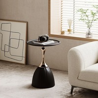 Petit mini meuble de salon luxueux Table basse ronde moderne d'intérieur nordique en métal pour canapé-lit