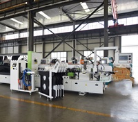 Machine de chantournage automatique multi-chaînes avec pré-fraisage et laser pour le travail du bois, PVC, ABS, MDF, colle PUR, pour panneaux de meubles