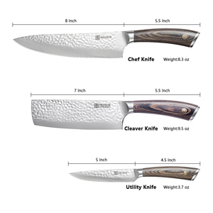Juego de <span class=keywords><strong>cuchillos</strong></span> universales para Artes Culinarias, regalo minimalista, juego de <span class=keywords><strong>cuchillos</strong></span> de cocina autoafilables de acero inoxidable de 3 piezas - Product Image 2