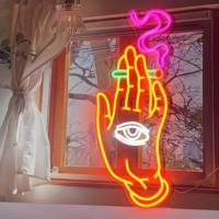 Enseigne néon LED publicitaire personnalisée, entièrement imprimée UV, étanche, alimentée par USB, pour la décoration de boutiques de tabac et de zones fumeurs