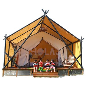 Tente de safari de luxe pour 6 à 8 personnes, en tissu Oxford, avec armature diagonale, pour camping et usage en resort en plein air - Product Image 5