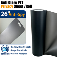 Vente directe d'usine 26 °   Film de protection d'écran anti-espion mat en PET, rouleau de 1,04 m x 100 m, anti-reflet, anti-regard indiscret bidirectionnel, matière première