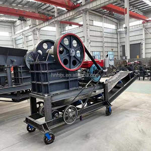 Máquina triturador de mandíbula móvel portátil com motor AC alta capacidade pedra calcária mármore mineração minério esmagamento equipamentos - Product Image 3