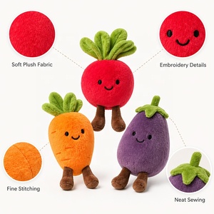Fabricant de Peluches Personnalisées en Gros : Jouets en <span class=keywords><strong>Peluche</strong></span> Doux en Forme de Légumes, Fruits et Aliments (Carotte, Radis, Aubergine) – OEM ODM - Product Image 3
