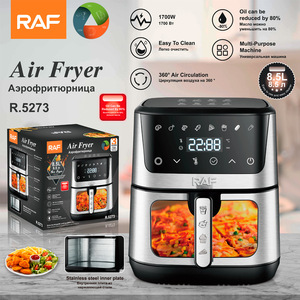 Friteuse à air intelligente en acier inoxydable de grande capacité 8L, four à air chaud sans huile, friteuse électrique numérique avec fenêtre visible - Product Image 5