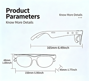 Lunettes intelligentes AI : traduction, musique et appels téléphoniques, lunettes de soleil sans fil, lunettes audio intelligentes - Product Image 6