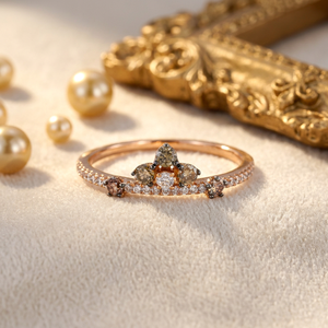 Hong Kong Supplier Wholesale Jewelry Vintage Design Antique Natural Stone Jewelry Real Natural Diamond 18K Solid Rose Gold Ring - Product Image 4