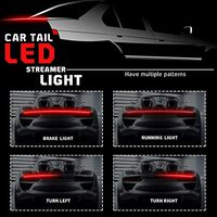 Fibre de carbone voiture Auto queue aile lèvres 130cm 12V Led feux d'avertissement bande de garniture clignotant arrière toit séparateur voiture décoration lumière
