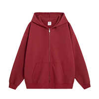 Sweat-shirts à capuche surdimensionnés et amples en coton et soie de lait, respirants, écologiques, de couleur unie, avec fermeture éclair et logo personnalisé pour usine