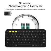 Clavier à ciseaux sans fil ultra mince rechargeable double BT + 2.4G USB clavier silencieux pour Android IOS Windows