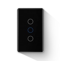 Interrupteur intelligent Wi-Fi 10A pour la maison, type US 118/120, panneau tactile mural, 100-240V, ligne N+L, 3 gangs