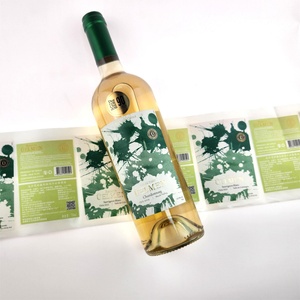 Etiqueta de Papel Texturizado Premium con Relieve Flexográfico y Offset, Resistente a Desgarros, Impermeable, Blanca Mate, para Botellas de Vino de Boda - Product Image 1
