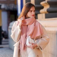 Châle Pashmina Femme Chaud Automne Hiver 2023 Style Européen Américain 66x180cm Écharpe Tendance pour Femmes Adultes Motifs Personnalisés