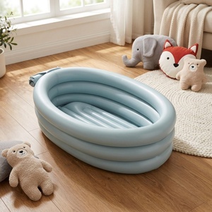 Baignoire gonflable pour bébé, piscine sécurisée et portable, s'adapte à la taille du bébé dès la naissance, insert inclus - Product Image 1