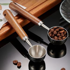 Cucharas Medidoras de Acero Inoxidable con Mango Largo de Madera de Nogal de 15-30 ml, Personalizadas y de Alta Calidad, para Café - Product Image 3