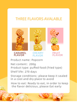 200g de pop-corn sain en forme de champignon sans gluten aux saveurs exotiques. Services de saveur d'OEM et faits sur commande disponibles.