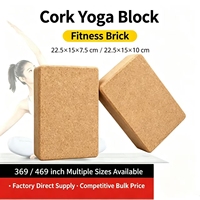 Bloque de Yoga de Corcho Natural al por Mayor, Alta Densidad, Antideslizante, con Logotipo Personalizado, Ladrillo de Yoga para Pilates y Entrenamiento de Equilibrio