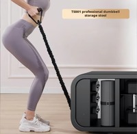 Banc de rangement multifonctionnel pour haltères, équipement de fitness à domicile, banc d'entraînement avec compartiment pour plaques de poids et kettlebells, pour l'entraînement de force