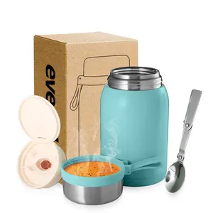 High Quality 18/8 Stainless Steel Baby Thermos Food Jar For Hot Food Insulated Vacuum Lunch Box Food Container With Spoon