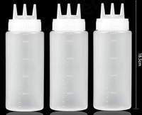 Bouteille en plastique carrée blanche 2,5L/3,5L/5,5L pour sauce salade, avec distributeur suspendu, garantie 1 an, utilisation facile