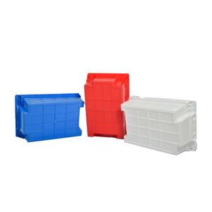 600 thông hơi lưu trữ Tote hộp nhựa màu xanh hậu cần Stackable Crate cho cá - Product Image 3