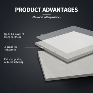 לוחות קוורץ מלאכותי מלוטשים של RUNPIN, פאנלים דמויי אבן לקירות חיצוניים, משטחי מטבח מודרניים, משטחי כיור, משטחי שולחן - Product Image 2