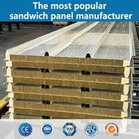 Panneau sandwich en laine de roche ignifuge classe A1, écologique, certifié CE, avec bordure en PU et joint en polyuréthane, idéal pour les chambres froides et les hôtels.