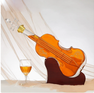 Bouteille de verre vide en forme de violon ou de guitare de 750 ml, personnalisable avec logo et décoration, pour vodka, brandy, <span class=keywords><strong>tequila</strong></span> - Product Image 5