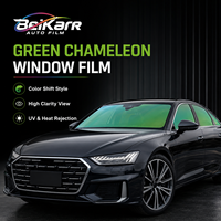 Film pour vitres de voiture BEIKARR de haute qualité, vert brillant caméléon, matériau PET, rejet UV à 99 %, anti-rayures, garantie 8-10 ans