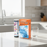 Bandelettes de test d'eau potable 17-en-1 sans détection de NO, kit d'analyse de la qualité de l'eau pH 6.2-8.4, test de bactéries pour la sécurité de l'eau du robinet 80x5mm