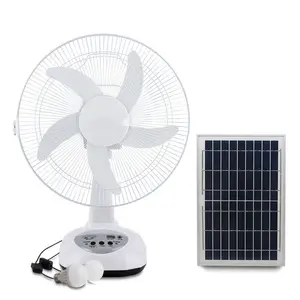 Ac Dc güneş panelleri Mini 12 inç şarj edilebilir plastik bıçak elektrikli Fan ile ışık
