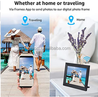 Pro Bingkai Foto Digital 10 ", Bingkai Foto Digital WiFi Layar Sentuh HD 16GB Penyimpanan Rotasi Otomatis Mengirim Foto Video Langsung Di Mana Saja Frameo