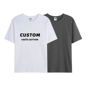 AI-MICH haute qualité 200 grammes T-Shirts Dtg personnalisé bouffée impression Logo coupe régulière hommes graphique 100% coton t-shirt - Product Image 2