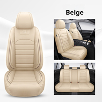 2025 luxe Deluxe Cool Beige coussins de siège de voiture 11 pièces ensemble de haute qualité universel en cuir PU résistant à l'usure housses de siège