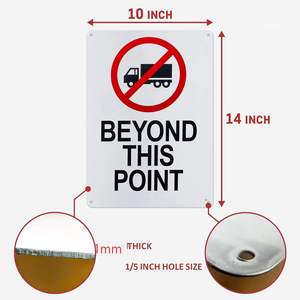 Panneau d'interdiction de circulation de camions - Panneau d'avertissement en aluminium métallique au-delà de ce point, résistant aux intempéries pour <span class=keywords><strong>chantier</strong></span> de construction et communauté sécurisée - Product Image 2