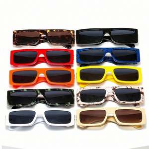 Lunettes de soleil tendance 2021, logo personnalisé, nouveau modèle léopard rouge rectangulaire, UV400, petites lunettes carrées pour hommes et femmes - Product Image 6