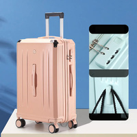 Valise de voyage de luxe légère en ABS pour étudiants, durable, avec compartiments de rangement suspendus, roulettes fixes et serrure, modèle 2026