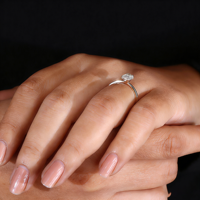Bague de fiançailles personnalisée en or 10/14/18 carats/platine avec diamant de laboratoire taille marquise, commande minimum 1 échantillon pour les marques de bijoux