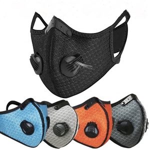 Masque de sport anti-pollution avec filtre à charbon actif remplaçable, masque de cyclisme en maille lavable - Product Image 2