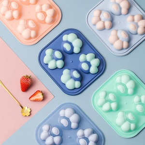 Cat Paw Silicone Mold &amp; PP Plastic Ice Cube <strong>Tray</strong> Set for <strong>Milk</strong> Tea Cocktails &amp; Pet-Themed Parties Ice Cream Maker - Product Image 2