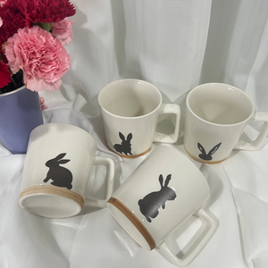 แก้วพอร์ซเลนสีขาวดีไซน์ใหม่ระดับมืออาชีพ ของขวัญทางธุรกิจ ลายกระต่ายน่ารัก เคลือบสีเงา คุณภาพพรีเมียม ปรับแต่งได้ - Product Image 2