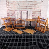 Restauration Décoratif Hôtel Dessert Alimentaire Étagère En Bois Buffet Doux Sushi Présentoir Buffet Alimentaire Présentoir En Bois avec Ardoise