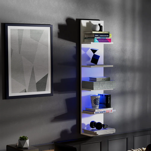Estantería de Esquina Moderna de Madera de 5 Niveles, Flotante, Montada en la Pared, con Diseño Ecológico para Sala de Estar y Decoración del Hogar - Product Image 3
