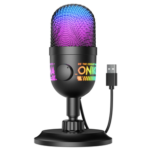 Microphone USB à condensateur ONIKUMA M930 RGB, microphone de jeu avec suppression <span class=keywords><strong>du</strong></span> bruit, fonction de sourdine à un clic, éclairage RGB pour streaming/podcast/e-<span class=keywords><strong>sport</strong></span> - Product Image 1