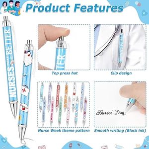 Stylos d'infirmière personnalisé motif drôle mignon papeterie personnalisée <span class=keywords><strong>stylo</strong></span> à bille en plastique enfichable tige vide transparente - Product Image 4